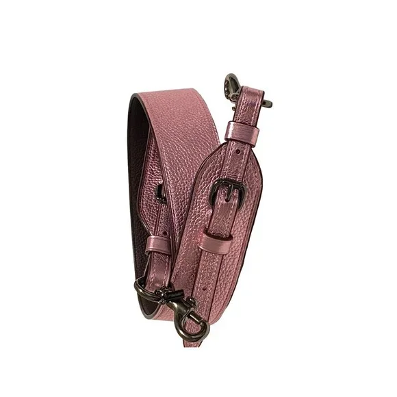Coach Metallic Blush Pebble Leather Novelty Strap New Guitar Handbag Adjustable - Picture 12 of 12